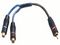 Click to see a larger image of W Audio 20cm 1 x Phono Male 2 x Phono Female Cable