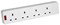 MSC04 4 gang 13A trailing socket with neon- white - Click to enlarge Click to see a larger image of MSC04 4 gang 13A trailing socket with neon- white