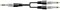 Click to see a larger image of Send/return lead- 6.3mm stereo jack plug to 2 x mono jack plugs - 1.5m