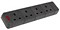 MSC04B 4 gang 13A trailing socket with neon- black - Click to enlarge Click to see a larger image of MSC04B 4 gang 13A trailing socket with neon- black
