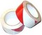 Click to see a larger image of Red & White Adhesive PVC Hazard Tape 33M 50mm Roll
