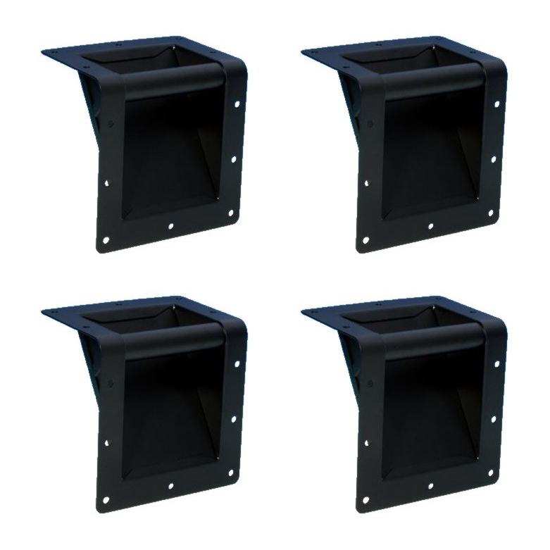 Pack of 4 Top edge mounting steel bar handle - black