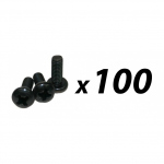Pack of 100 Screw M6 x 40mm pan pozi black