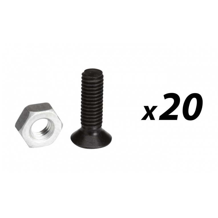 Pack of 20 Screw M3 x 10mm for XLR fixing - Black, single
