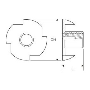 Box of 200 M6 Tee Nut (teenut)