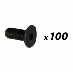 Pack of 100 Countersunk Hex Head Bolt M10 x 20mm  (Black)