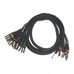 8 Way Balanced Multicore TRS Jack > Male XLR Loom 3m