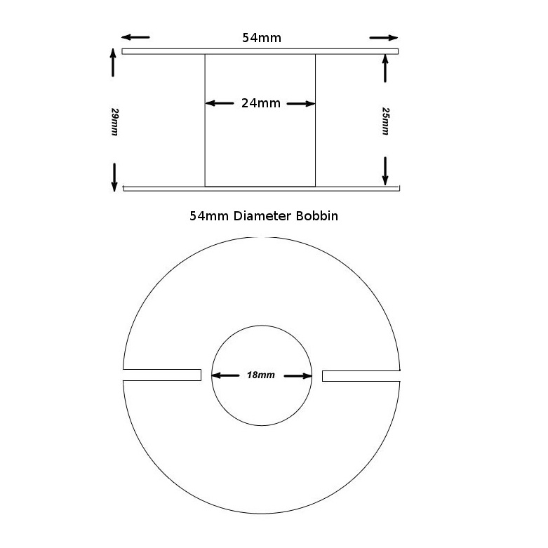 Convair 54mm Plastic Bobbin for Inductors