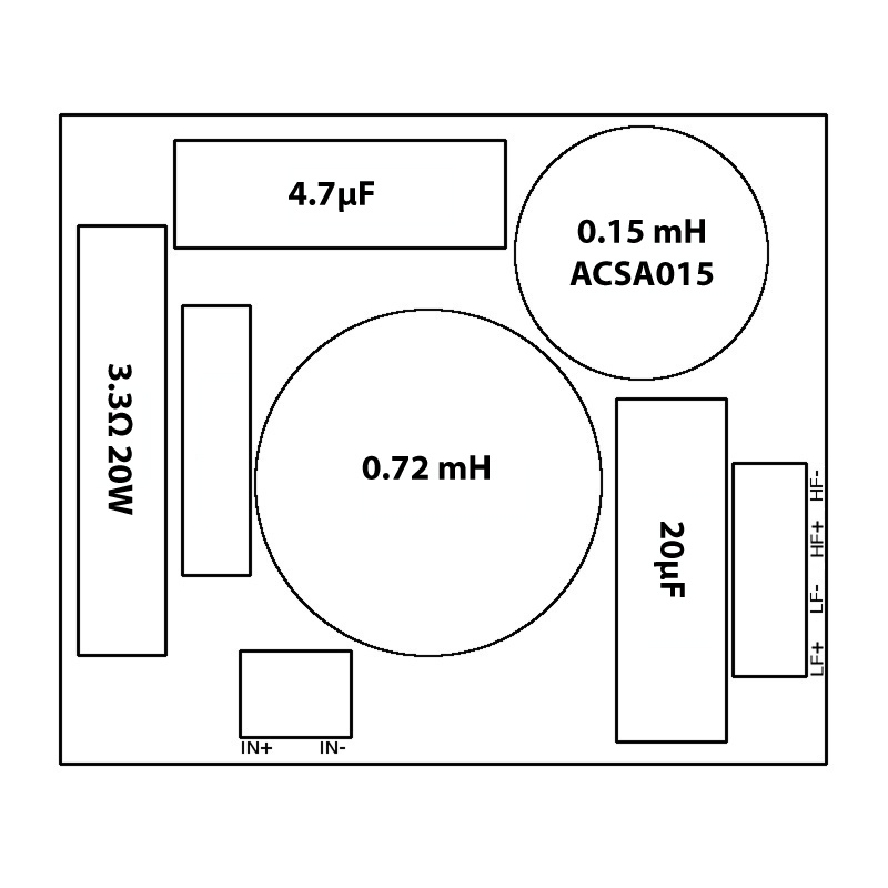 2-way crossover for 2 x B&C 6FHX51 in parallel