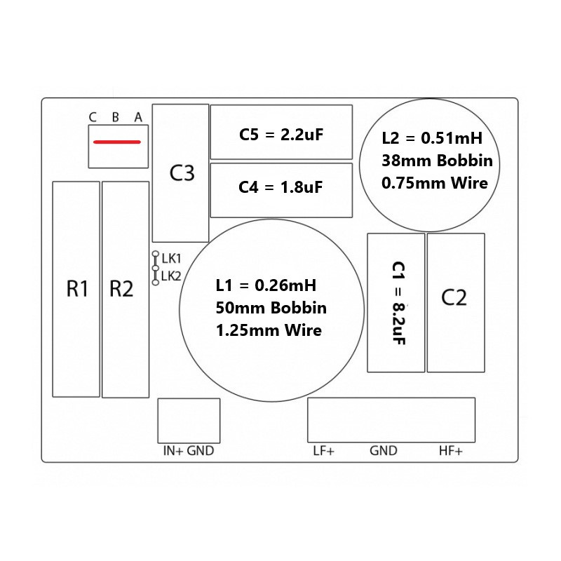 Convair 2-way Crossover 3.5KHz 8 Ohm HF 4 Ohm LF