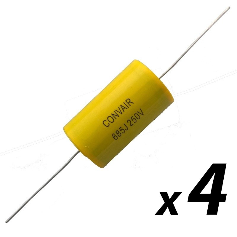 Pack of 4 Crossover Capacitor Metallised Polypropylene 6.8uF