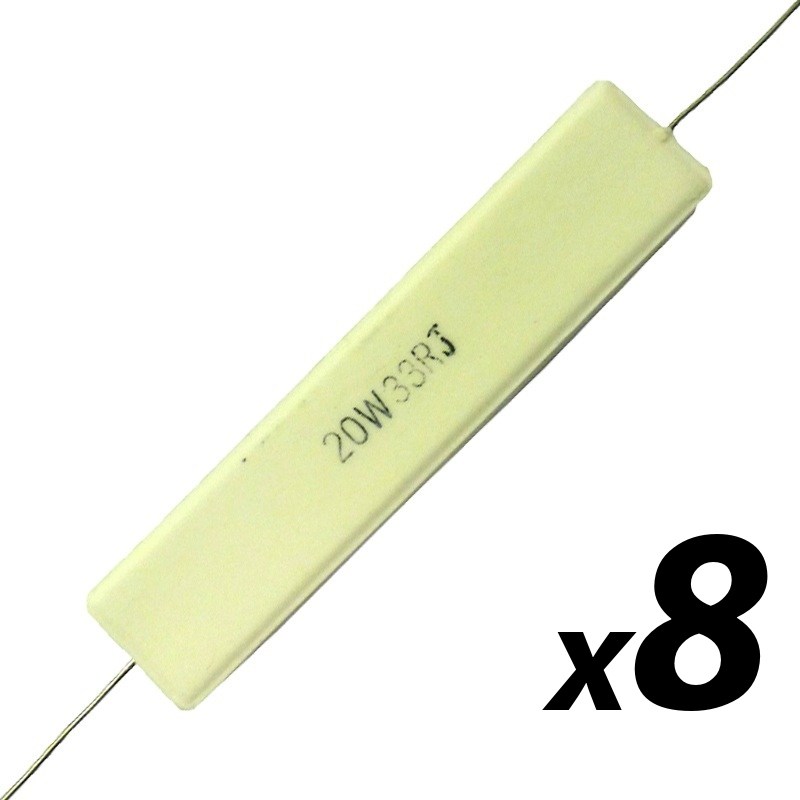 8 Pack of 20W Cement Resistors 33 Ohm