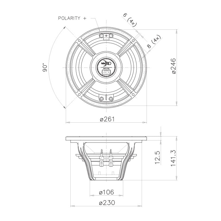 Faital Pro 10FH520 - 10 inch 600W 16 Ohm Loudspeaker