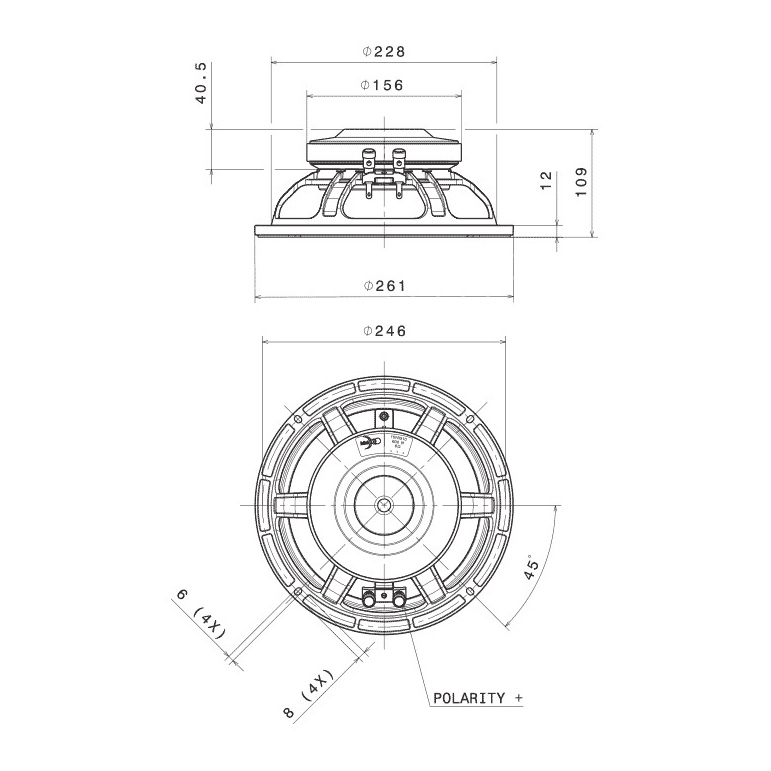 Faital Pro 10PR310 - 10 inch 300W 16 Ohm Loudspeaker