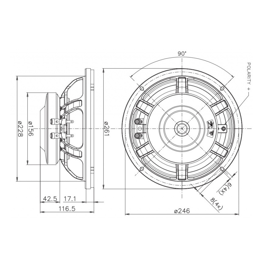 Faital Pro 10RS350 - 10 inch 300W 4 Ohm Loudspeaker