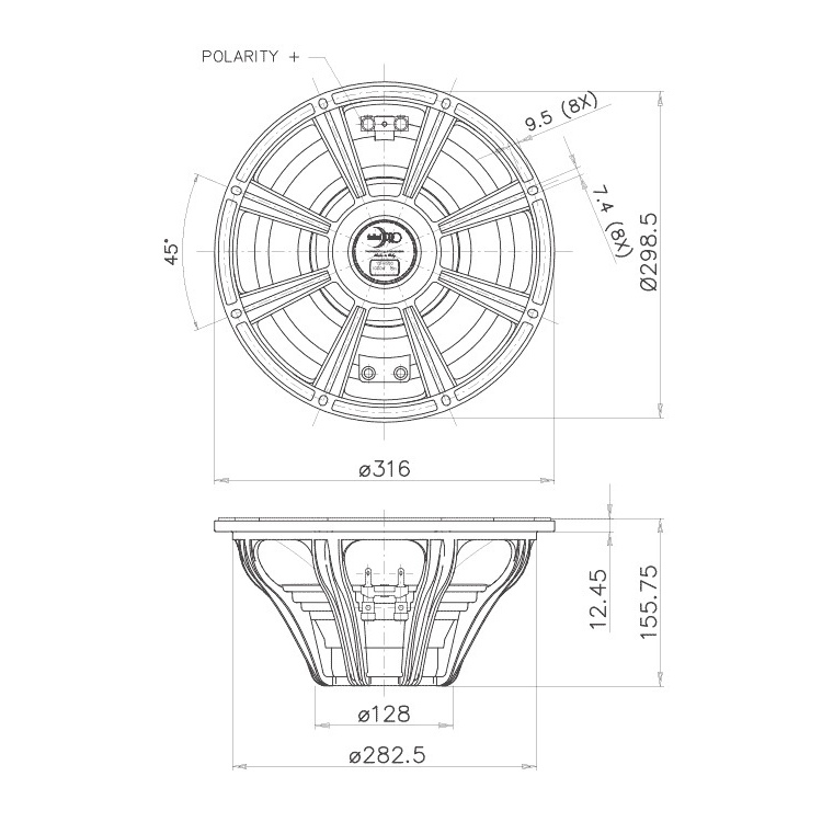 Faital Pro 12FH500 - 12 inch 500W 8 Ohm Loudspeaker