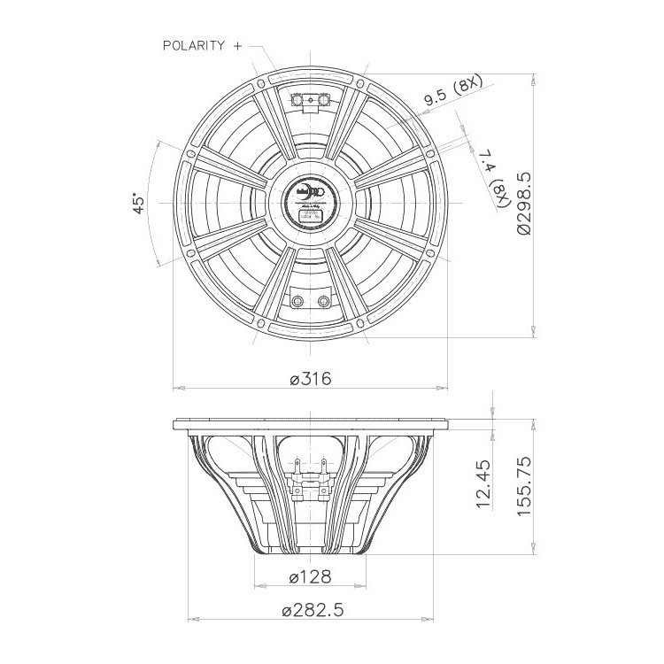 Faital Pro 12FH500 - 12 inch 500W 8 Ohm Loudspeaker