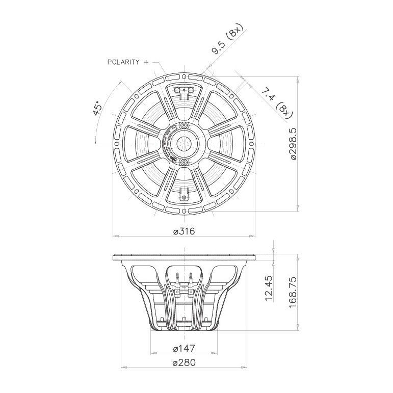 Faital Pro 12HP1060 - 12 inch 1000W 4 Ohm Loudspeaker