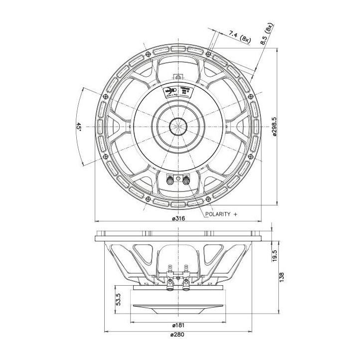 Faital Pro 12RS430 400W 8 Ohm Loudspeaker Driver