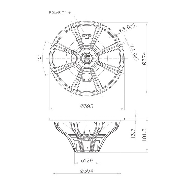 Faital Pro 15FH520 - 15 inch 600W 8 Ohm Loudspeaker