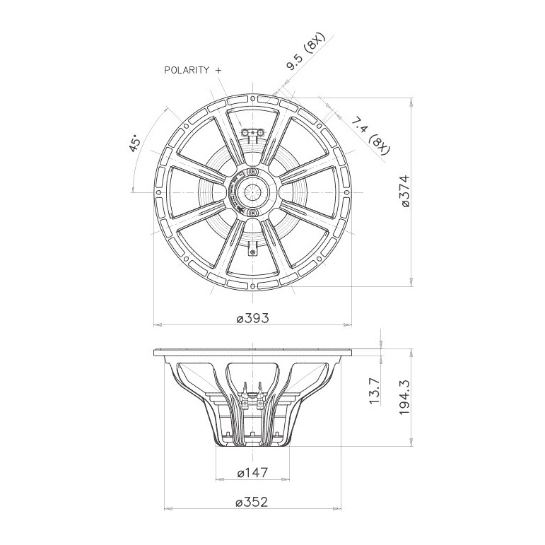 Faital Pro 15HP1060 - 15 inch 1000W 8 Ohm Loudspeaker