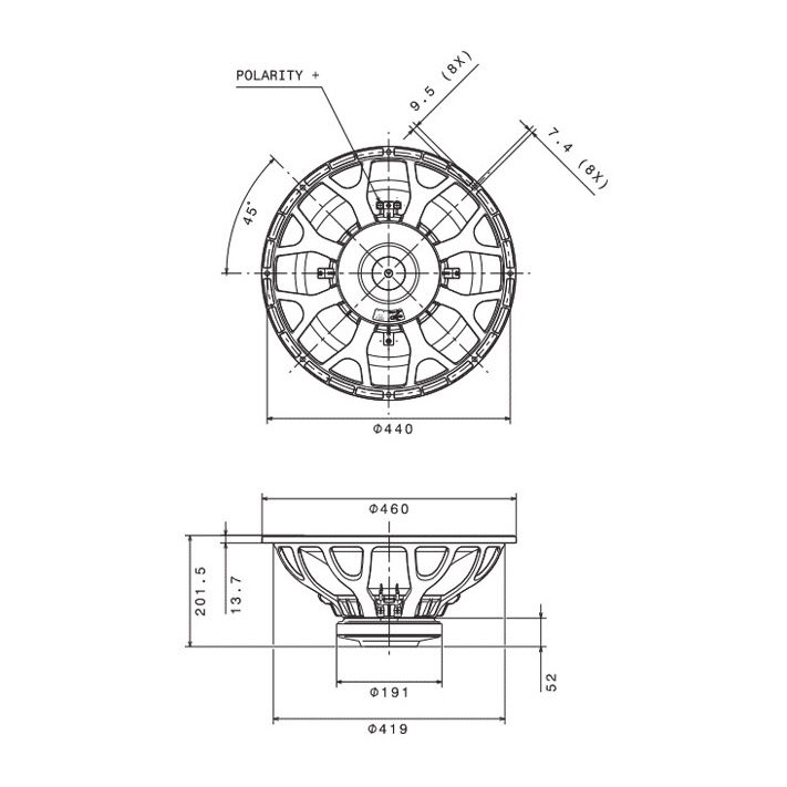 Faital Pro 18FH510 - 18 inch 600W 8 Ohm Loudspeaker