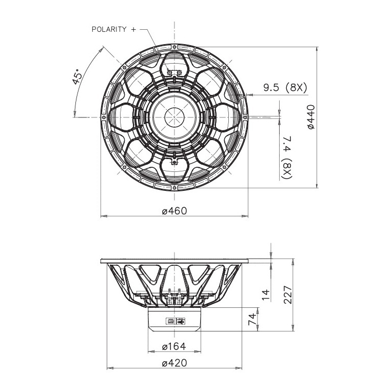 Faital Pro 18XL2000 - 18 inch 2000W 8 Ohm 