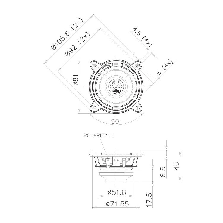 Faital Pro 3FE22 - 3 inch 20W 4 Ohm Loudspeaker