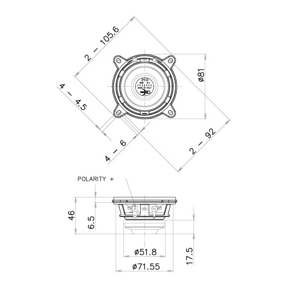 Faital Pro 3FE22 - 3 inch 20W 8 Ohm Loudspeaker