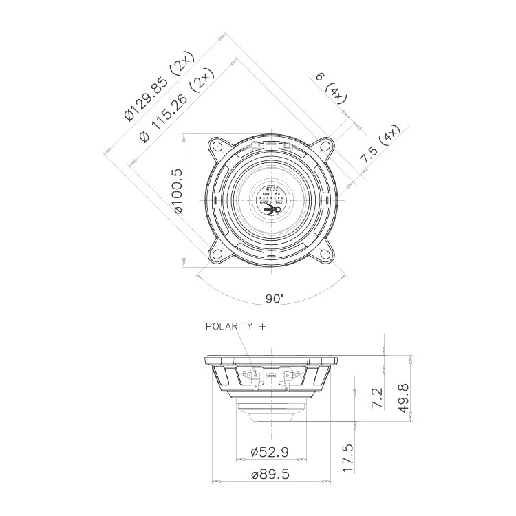 Faital Pro 4FE32 - 4 inch 30W 16 Ohm Loudspeaker