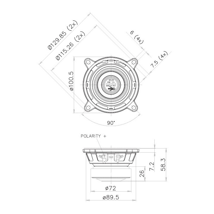 Faital Pro 4FE35 - 4 inch 30W 8 Ohm Loudspeaker