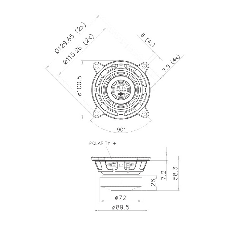 Faital Pro 4FE35 - 4 inch 30W 4 Ohm Loudspeaker