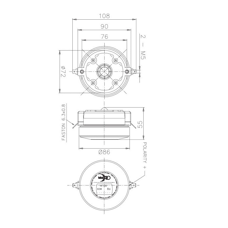 Faital Pro HF100 1 inch Compression Driver 30W 8 Ohm