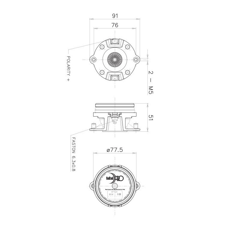 Faital Pro HF104 1 inch Compression Driver 40 W 8 Ohm