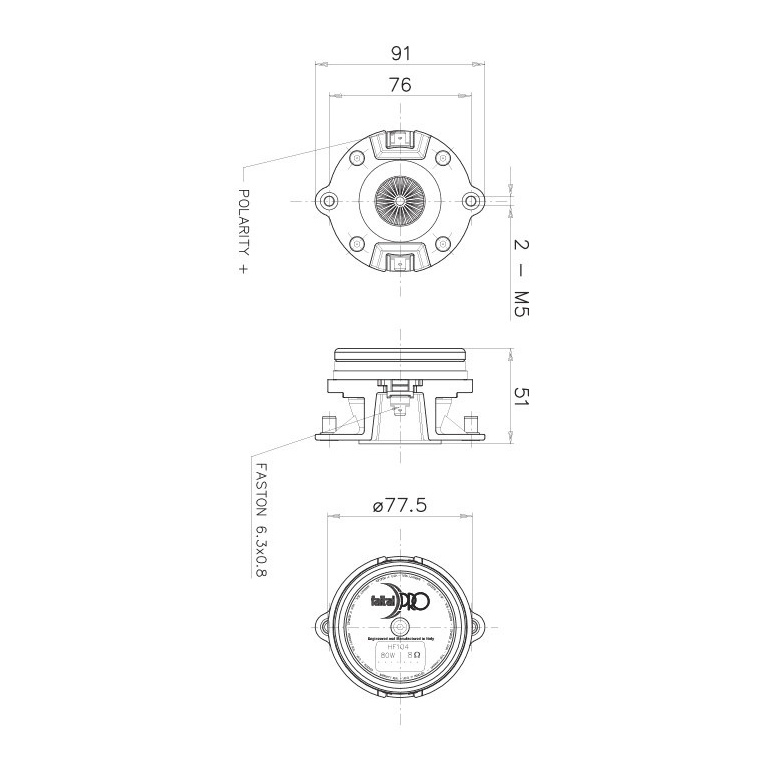 Faital Pro HF104 1 inch Compression Driver 40 W 16 Ohm