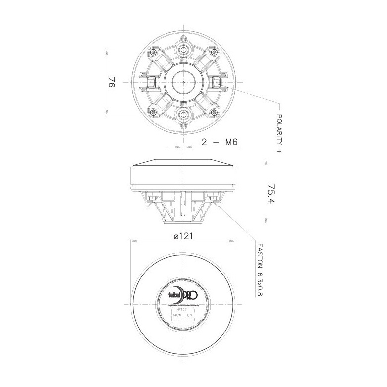 Faital Pro HF107 1 inch Compression Driver 70 W 16 Ohm