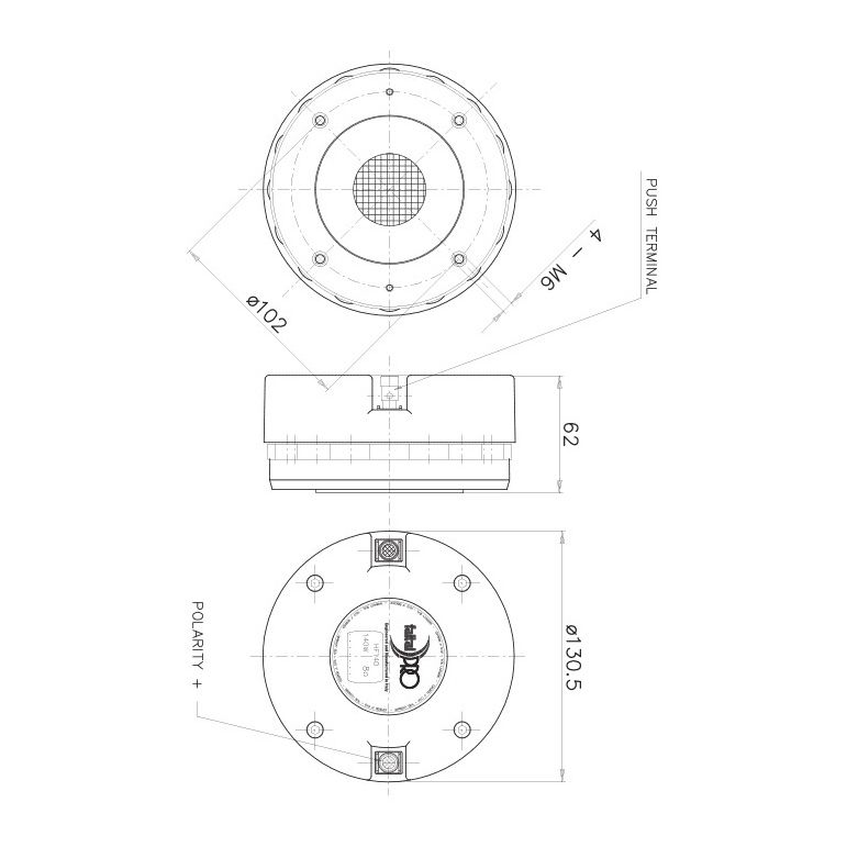 Faital Pro HF140 1.4 inch Compression Driver 70 W 16 Ohm