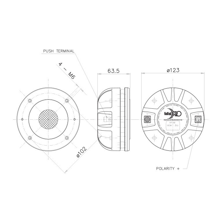 Faital Pro HF146 1.4 inch Compression Driver 80 W 16 Ohm