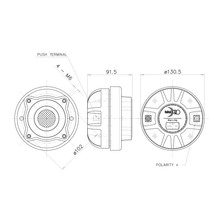 Faital Pro HF204 2 inch Speaker Driver 80 W 16 Ohm