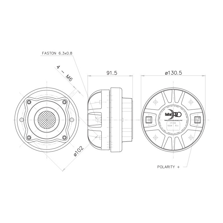 Faital Pro HF206 2 inch Speaker Driver 80 W 16 Ohm