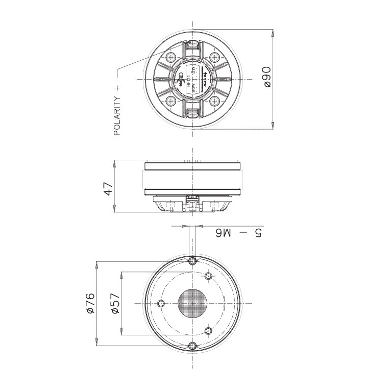 Faital Pro HF111 40W 8 Ohm 1 inch Bolt On Compression Driver