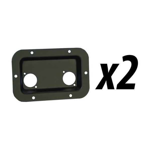 Pack of 2 Recessed Steel Connector Plate for 2 x Speakon or XLR