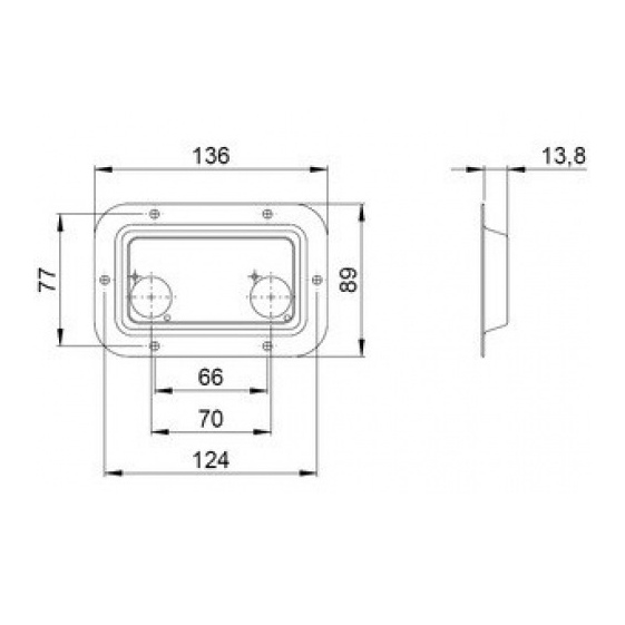 Recessed Steel Connector Plate for 2 x Speakon or XLR