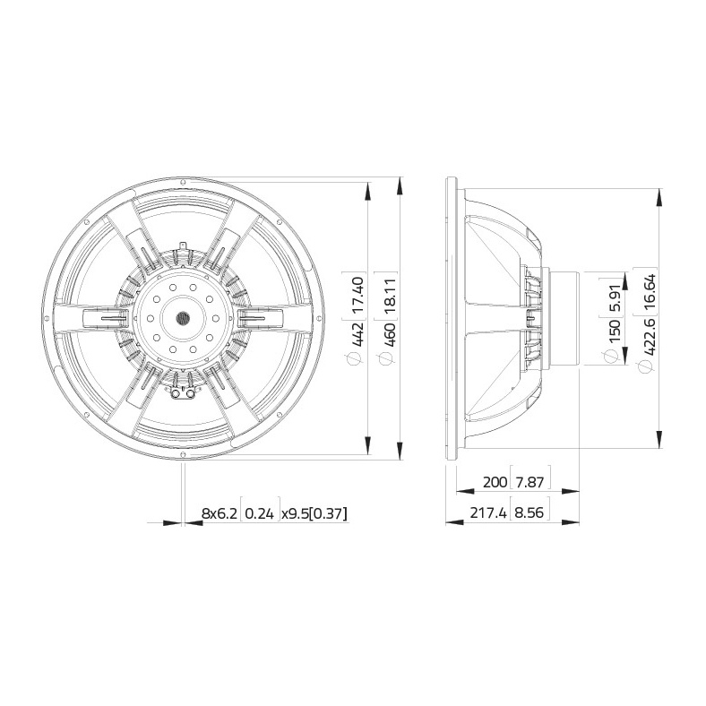 Lavoce SAN184.02 - 18 inch 1200W 4 Ohm Loudspeaker