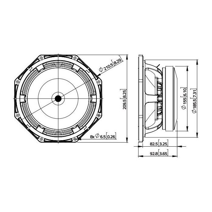 Lavoce MAF082.00 - 8 inch 200W 8 Ohm Loudspeaker