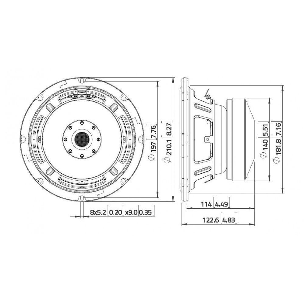 Lavoce SSF082.00L - 8 inch 350W 8 Ohm Loudspeaker