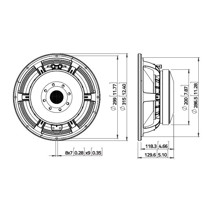 Lavoce WAF124.02 - 12 inch 600W 8 Ohm Loudspeaker