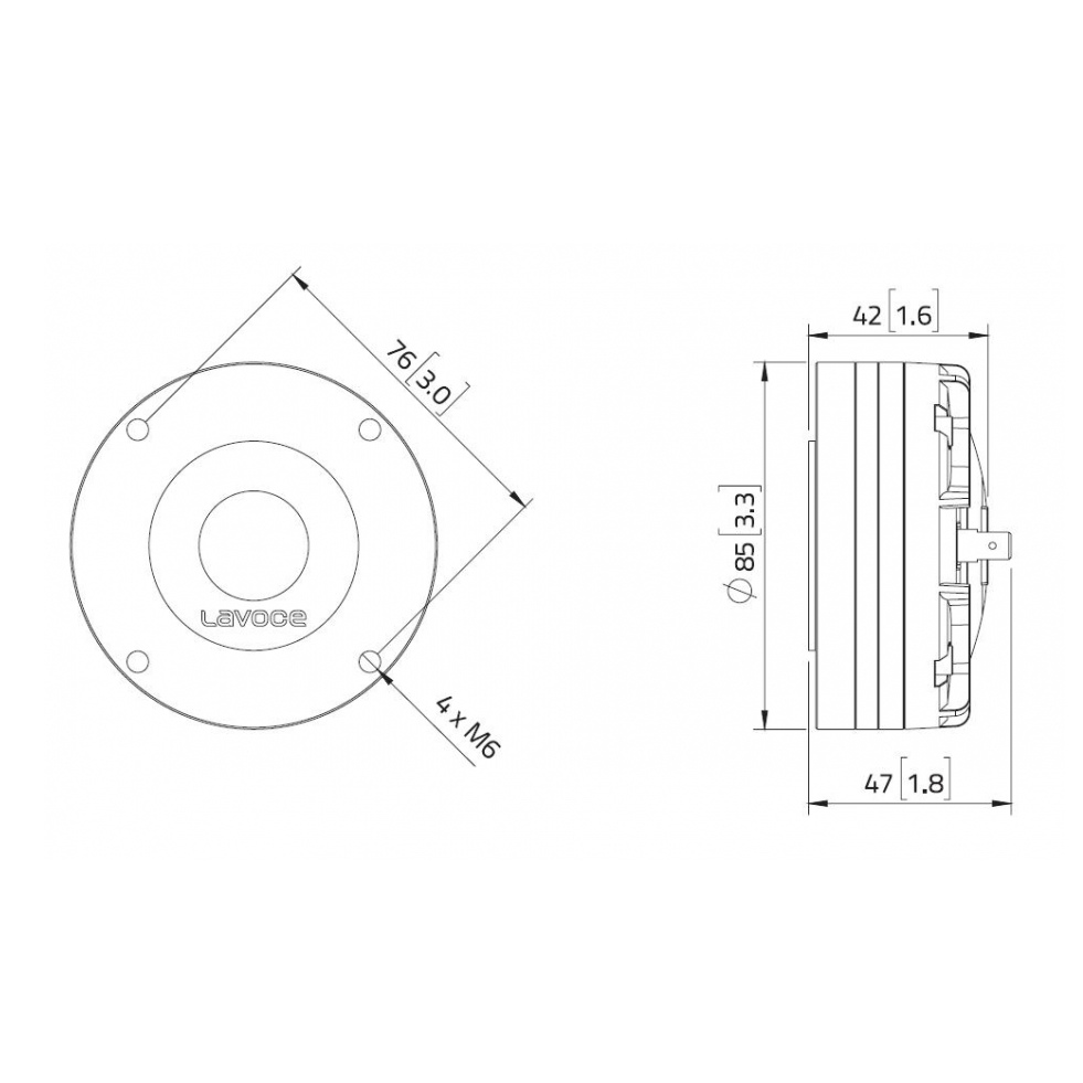 Lavoce DN10.17T 1 inch  Compression Driver 55W 8 Ohm