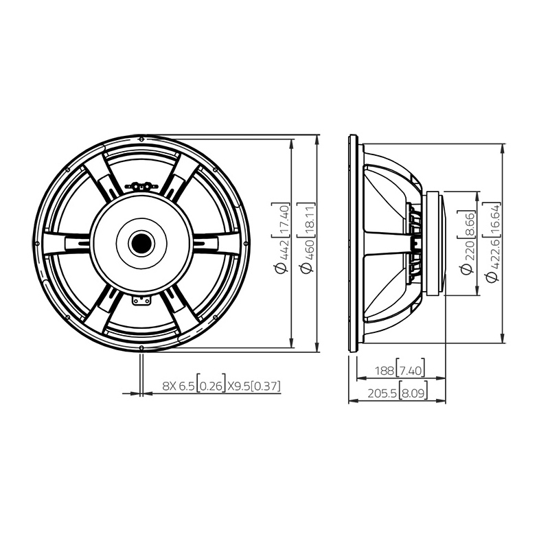 Lavoce SAF184.05 - 18 inch 1000W 8 Ohm Loudspeaker