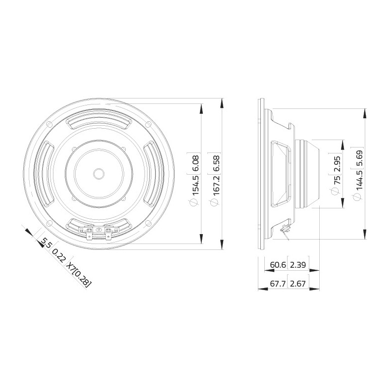 Lavoce WSN061.52 - 6.5 inch 125W 16 Ohm Loudspeaker